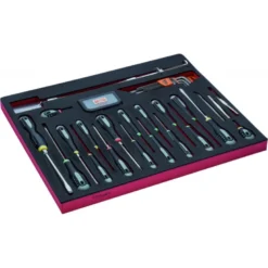 Jeu de tournevis/clés mâles/embouts, module mousse 3/3 Fit&Go - 63 pcs - Bahco | FF1A1007