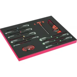 Jeu de tournevis/embouts/douilles, module mousse 3/3 Fit&Go - 54 pcs - Bahco | FF1A40