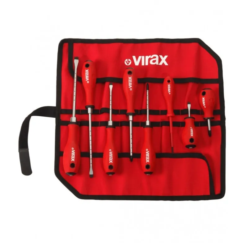 Jeu de 8 tournevis magnetiques en étui Virax | 341820