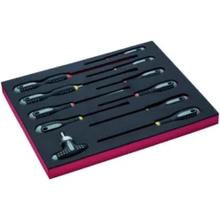 Jeu de tournevis pour vis à fente/Phillips, module mousse 2/3 Fit&Go - 11 pcs - Bahco | FF1F1003