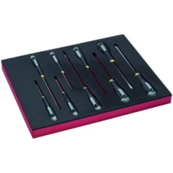 Jeu de tournevis vis à fente, module mousse 2/3 Fit&Go - 8 pcs - Bahco | FF1F1001