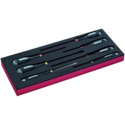 Jeu de 4 tournevis vis à fente/3 Phillips, module mousse 1/3 Fit&Go - 7 pcs - Bahco | FF1E1001
