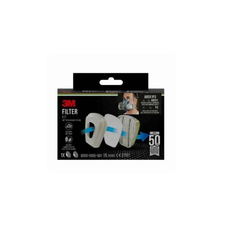 Kit de filtres 3M™ 6004-1, filtres combinés ABEK1P3, (2x6059, 2x5935, 2x501) 3M FRANCE | 7100330421