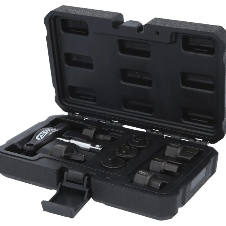 Kit de profilés spéciaux 3/8'' de service à huile pour les vis en plastique d’évacuation - 9 pcs - KSTools | 150.1040