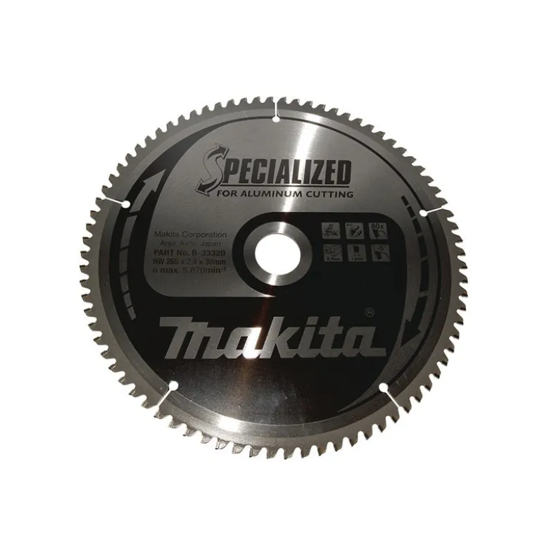 Lame de scies à onglet Makita pour aluminium Diam 260 alésage 30 mm 80 dents | B-33320
