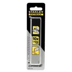 Lames de cutter Fatmax 18 mm au carbure de Tungstene - carte 10 lames - STANLEY | STHT2-11818