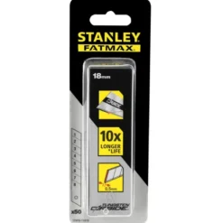 Lames de cutter Fatmax 18 mm au carbure de Tungstene - carte 50 lames - STANLEY | STHT8-11818