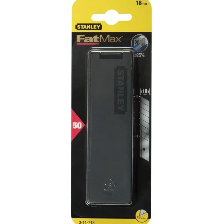 LAMES DE CUTTERS 18MM - CARTE 10 LAMES - STANLEY FATMAX 2-11-718