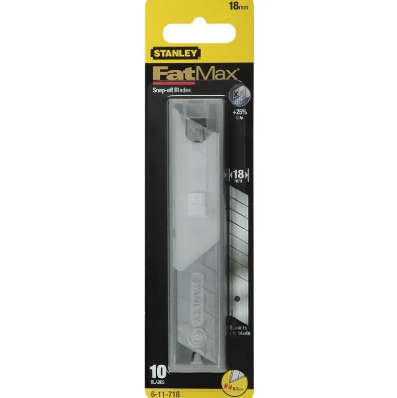 LAMES DE CUTTERS 18MM - ETUI 50 LAMES - STANLEY FATMAX 3-11-718