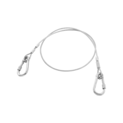 Longe 1,2 m câble acier - Double mousquetons 80 mm en inox à vis - SLS Facom