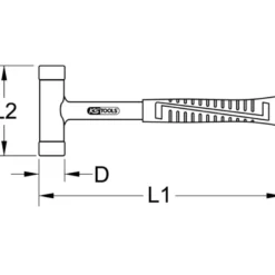 Maillet à embouts plastiques anti rebonds, manche acier, L, 295 mm, Ø 35 mm KS Tools | 140.5272
