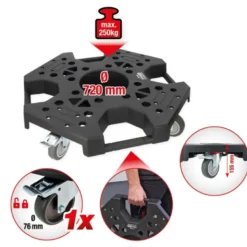 Manipulateur de jantes et pneus, force 250 kg, Ø 720 mm - KSTools | 160.0670