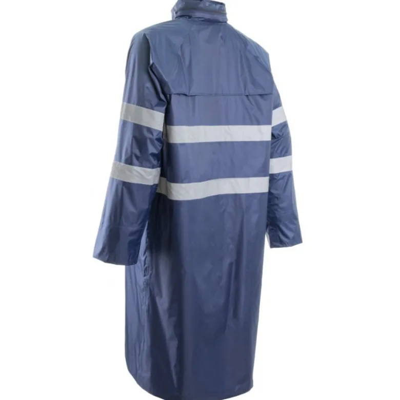 Manteau de pluie - RAINET COAT - 100% Polyester enduit PVC souple 200g/m2 + Bandes - Marine - COVERGUARD | 5RAC120