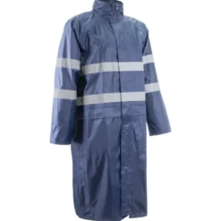 Manteau de pluie - RAINET COAT - 100% Polyester enduit PVC souple 200g/m2 + Bandes - Marine - COVERGUARD | 5RAC120