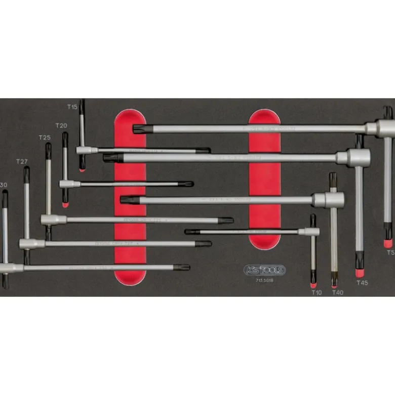Module de clés mâles TORX à poignée en T, 9 pièces - KS Tools | 713.5018