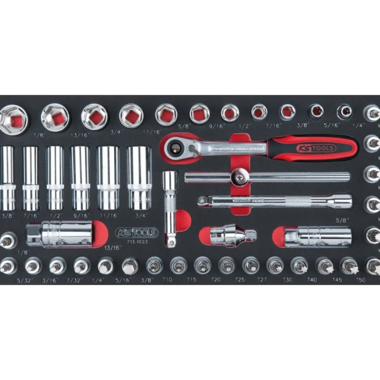 Module de douilles et accessoires ULTIMATE 3/8" en pouces, 46 pièces - KS Tools | 713.1023