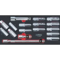 Module de douilles longues et accessoires 1/2", 17 pièces" - KS Tools | 713.1026