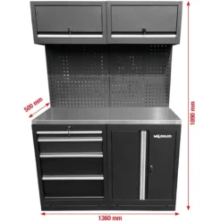 Module d’extension du système d’armoire d’atelier, plan de travail en acier inoxydable - KSTools | 866.6030