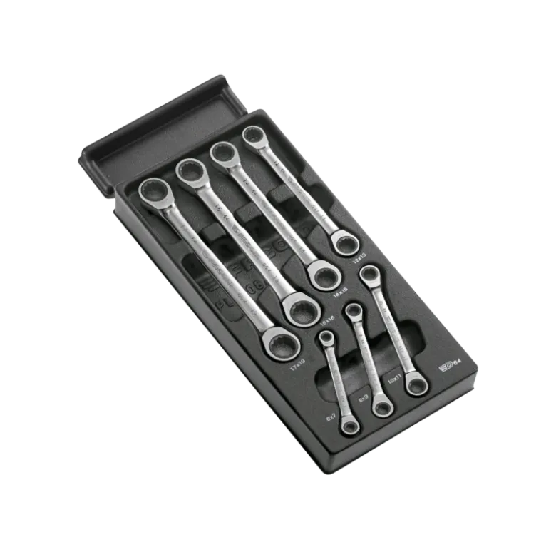 Module d'outillage 7 Clés polygonales à cliquet oeil 12 pans de 6 à 19mm Facom | MOD.64J7