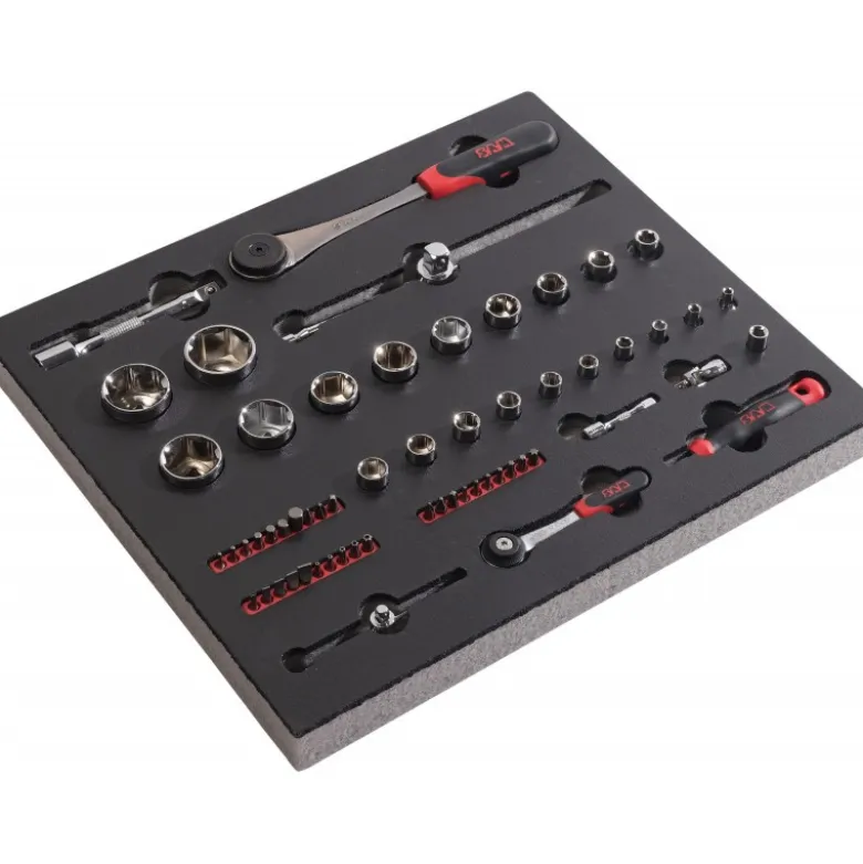 MODULE MOUSSE 2/3 DE 60 OUTILS EN MM CLIQUETS 1/4'' + 1/2'' - SAM | 75-SHR60-2MM