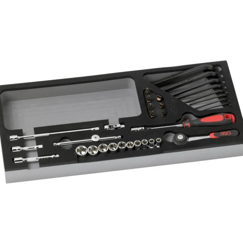 MODULE MOUSSE 1/3 DE 34 OUTILS 1/4'' 6 PANS EN MM - SAM | 73-R34MM