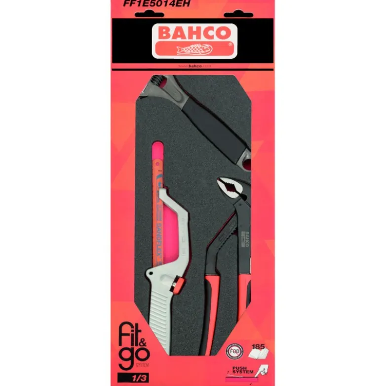 Module mousse Fit&Go 1/3, clé à molette, pinces multiprise & outils de coupe du métal - 8 Pcs - Bahco | FF1E5014EH
