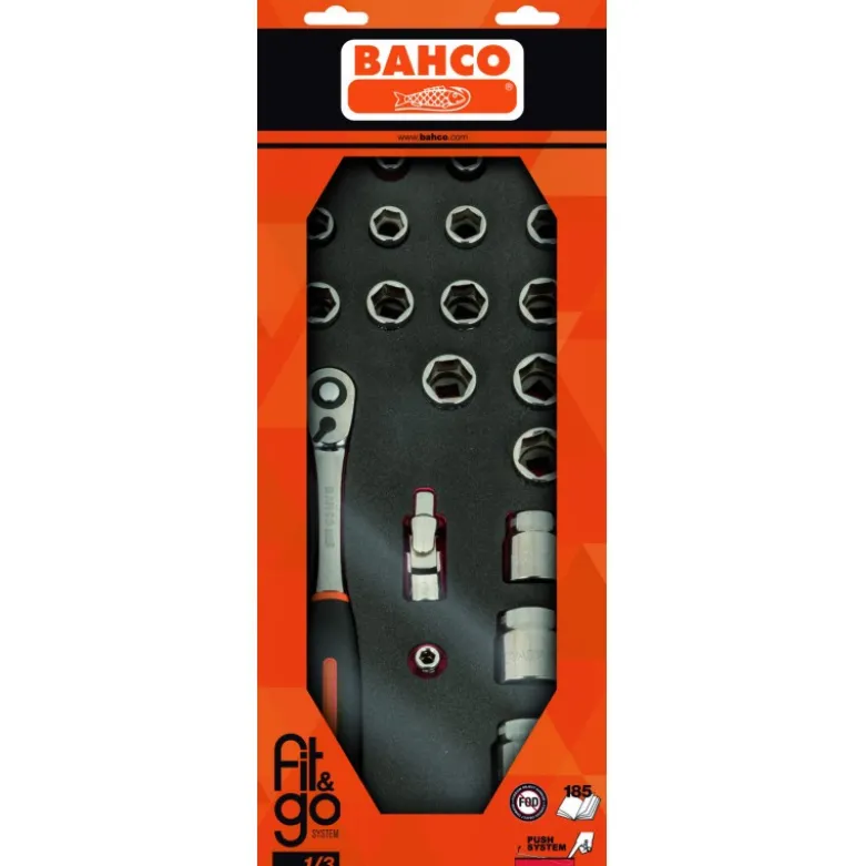 Module mousse Fit&Go 1/3, douilles 1/2"- 21 Pcs emballage individuel - Bahco | FF1E2214EH