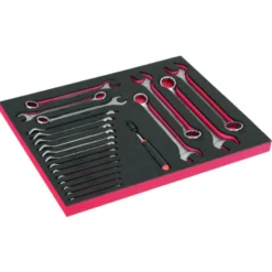 Module mousse Fit&Go 3/3 marquage laser, clés mixtes & outil de préhension - 56 Pcs - Bahco | FF1A209LM