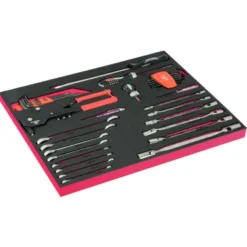 Module mousse Fit&Go 3/3 marquage laser, clé mixte à cliquet, clé pivotante & clés mâles - 42 Pcs - Bahco | FF1A221LM
