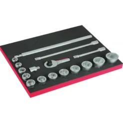 Module mousse Fit&Go 3/3 marquage laser, douilles 3/4" - 17 Pcs - Bahco | FF1A206LM