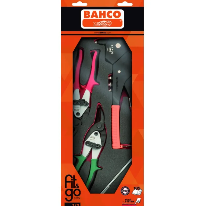 Module mousse Fit&Go 1/3, Pince à rivets & cisailles à tôle - 4 Pcs emballage individuel - Bahco | FF1E4004EH