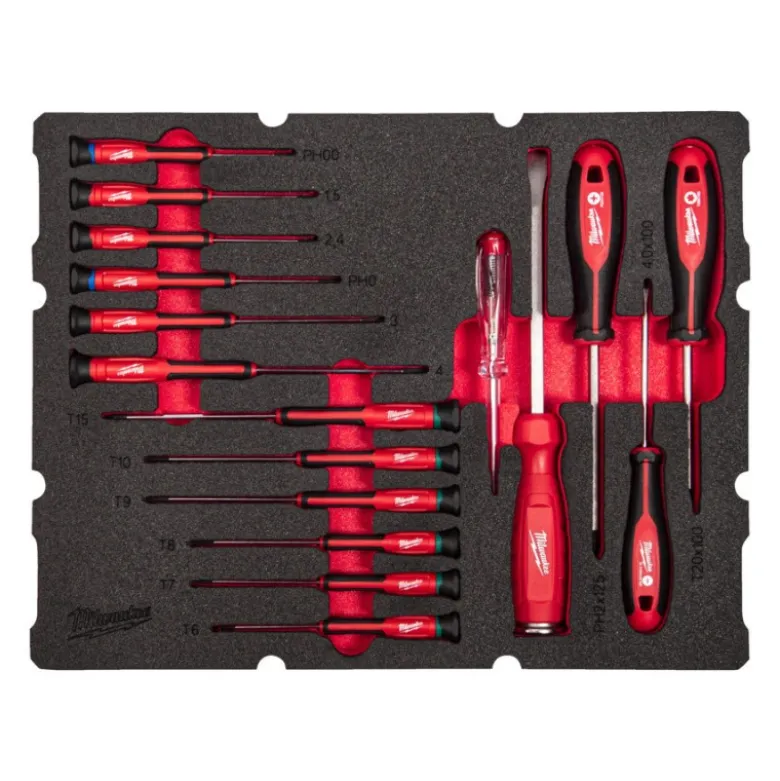 MODULE MOUSSE PACKOUT TOURNEVIS PRECISION 17pcs - Carton - Milwaukee | 4932493644