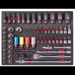 MODULE MOUSSE VIDE POUR JEU DE DOUILLES À CHOC ET CLIQUET 1/2" DE 60 PCS - Milwaukee | 4932500763