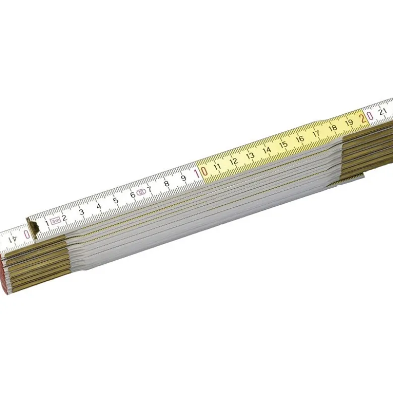 MÈTRE PLIANT, MESURE PLIANTE 2M X 17MM BOIS BLANC-JAUNE STANLEY 0-35-458