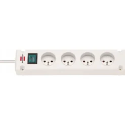 Multiprise Bremounta 4 prises avec interrupteur, blanche, 1,5m H05VV-F 3G1,5 - Brennenstuhl | 1150651124