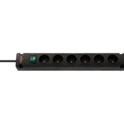 Multiprise Bremounta 6 prises avec interrupteur, noire, 3m H05VV-F 3G1,5 - Brennenstuhl | 1150651316