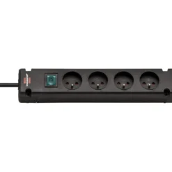 Multiprise Bremounta 4 prises avec interrupteur, noire, 1,5m H05VV-F 3G1,5 - Brennenstuhl | 1150651114