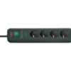 Multiprise Eco-Line 4 prises avec parasurtenseur 13500A, noir, 1,4m H05VV-F 3G1, - Brennenstuhl | 1159701
