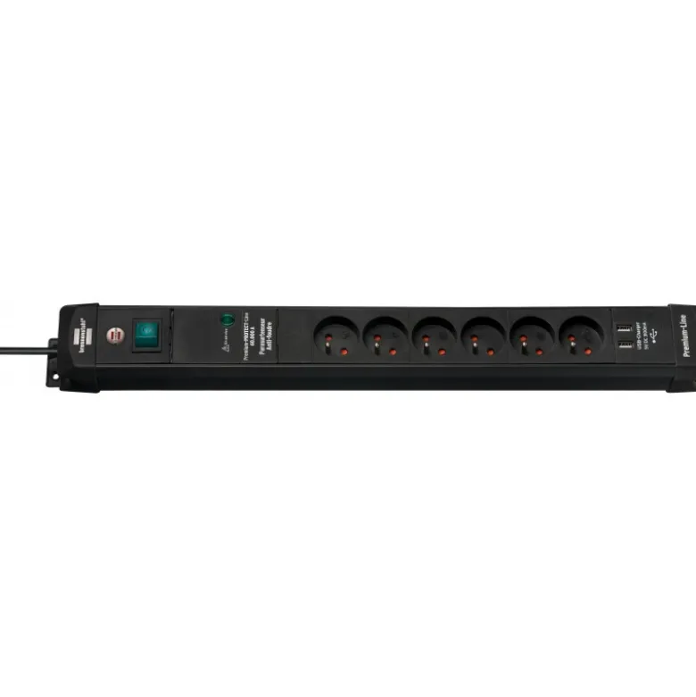 Multiprise Premium-Line avec parasurtenseur 60000A, prises-chargeur USB, filtre - Brennenstuhl | 1951161502