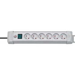 Multiprise Premium Plus 6 prises avec interrupteur, grise, 3m H05VV-F 3G1,5 - Brennenstuhl | 1390551066