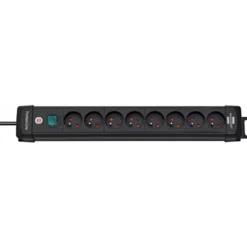 Multiprise Premium Plus 8 prises avec interrupteur, noire, 3m H05VV-F 3G1,5 - Brennenstuhl | 1156001068
