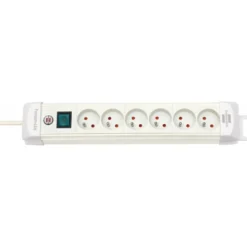 Multiprise Premium Plus 6 prises avec interrupteur, blanche, 3m H05VV-F 3G1,5 - Brennenstuhl | 1390221066