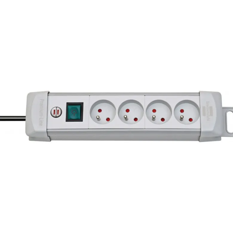 Multiprise Premium Plus 4 prises avec interrupteur, grise, 1,8m H05VV-F 3G1,5 - Brennenstuhl | 1390551064