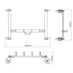 Pack de 4 Chariots de déplacement des véhicules + rack de rangement - Bahco | BH1CD680PACK23B