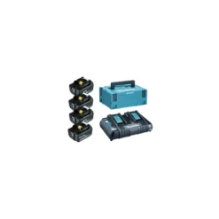 Pack Énergie 18 volts Li-Ion 4 batteries 6 Ah BL1860B + 1 chargeur double DC18RD avec coffret MAK-PAC Makita | 198091-4