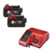 PACK NRJ 18V avec 2 Batteries Red Lihitum 18V 5Ah, chargeur rapide, Milwaukee | 4933459217