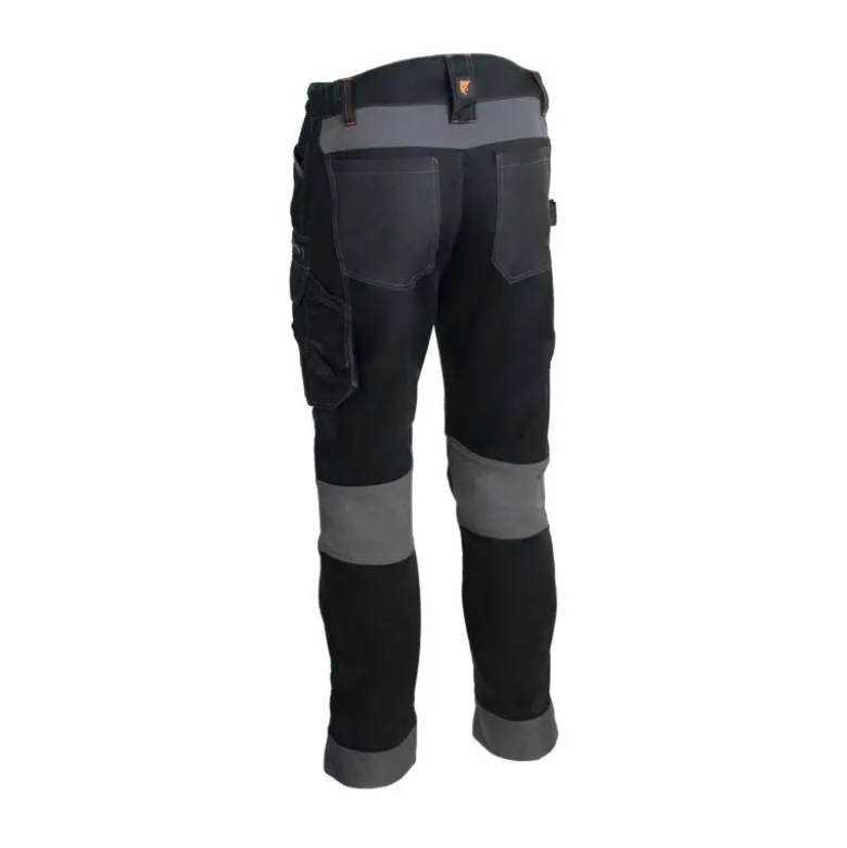 Pantalon - BARU - 60% CO/40% PES 270g/m2 + Stretch + Oxford - Noir/Citrouille - COVERGUARD | 5BRP010