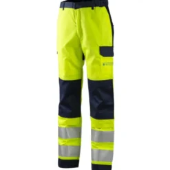 Pantalon - THOR - 78% Coton/20% Polyester/2% Fibre antistatique 300g/m2 + Bandes - Jaune HV/marine - COVERGUARD | 8MTHTY