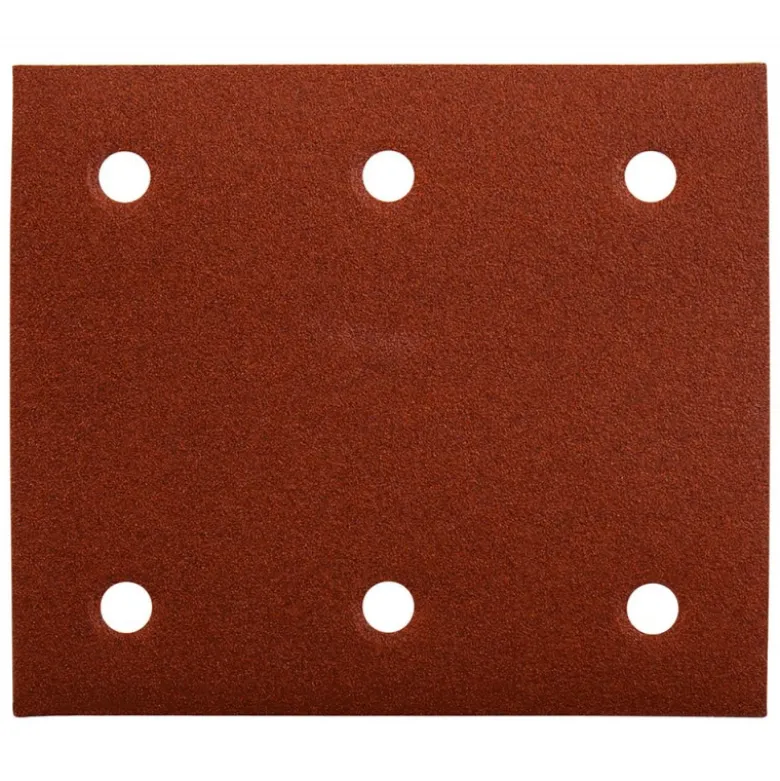 Papier à poncer feuilles rectangulaires abrasives 114x102mm - 3 + 3 trous - Auto-agrippant Grain 180, Qté 10 Makita | P-33146