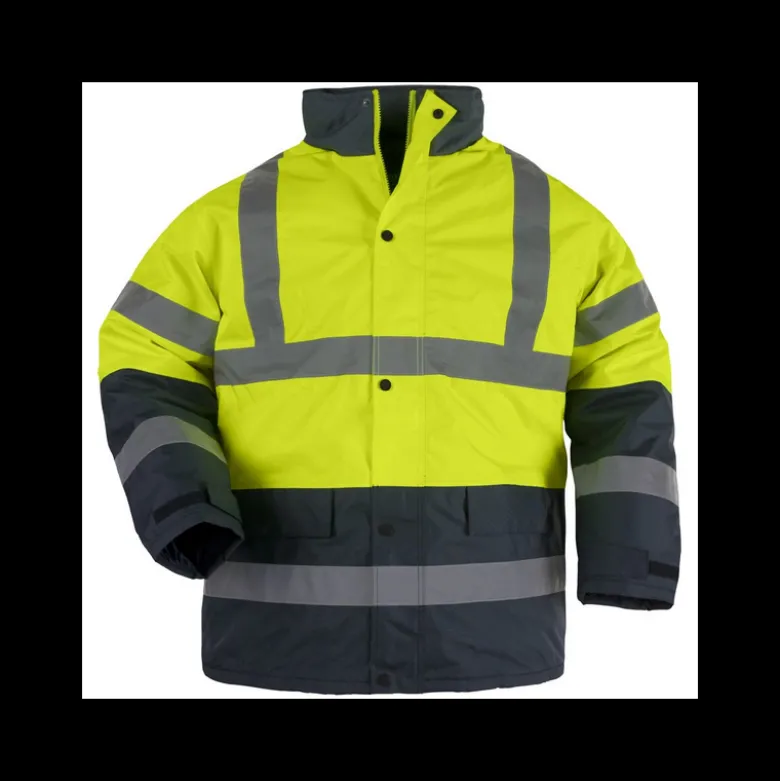 Parka haute visibilité ROADWAY - matelassée polyester - jaune / marine - Coverguard | 7ROAY